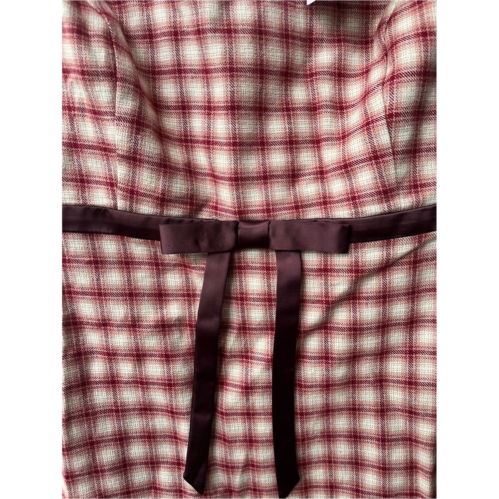 Wild Fable Sleeveless Sheath Mini Dress Womens Small Red Plaid Bow Fitted New - Picture 6 of 10